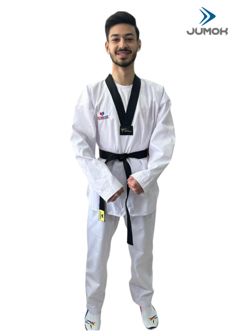 JUMOK SİYAH YAKA TAEKWONDO FİTİLLİ ELBİSE